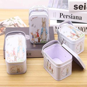 Food Grade Candy Tin Box Small Tin Box met handvat108 * 80 * 60mm